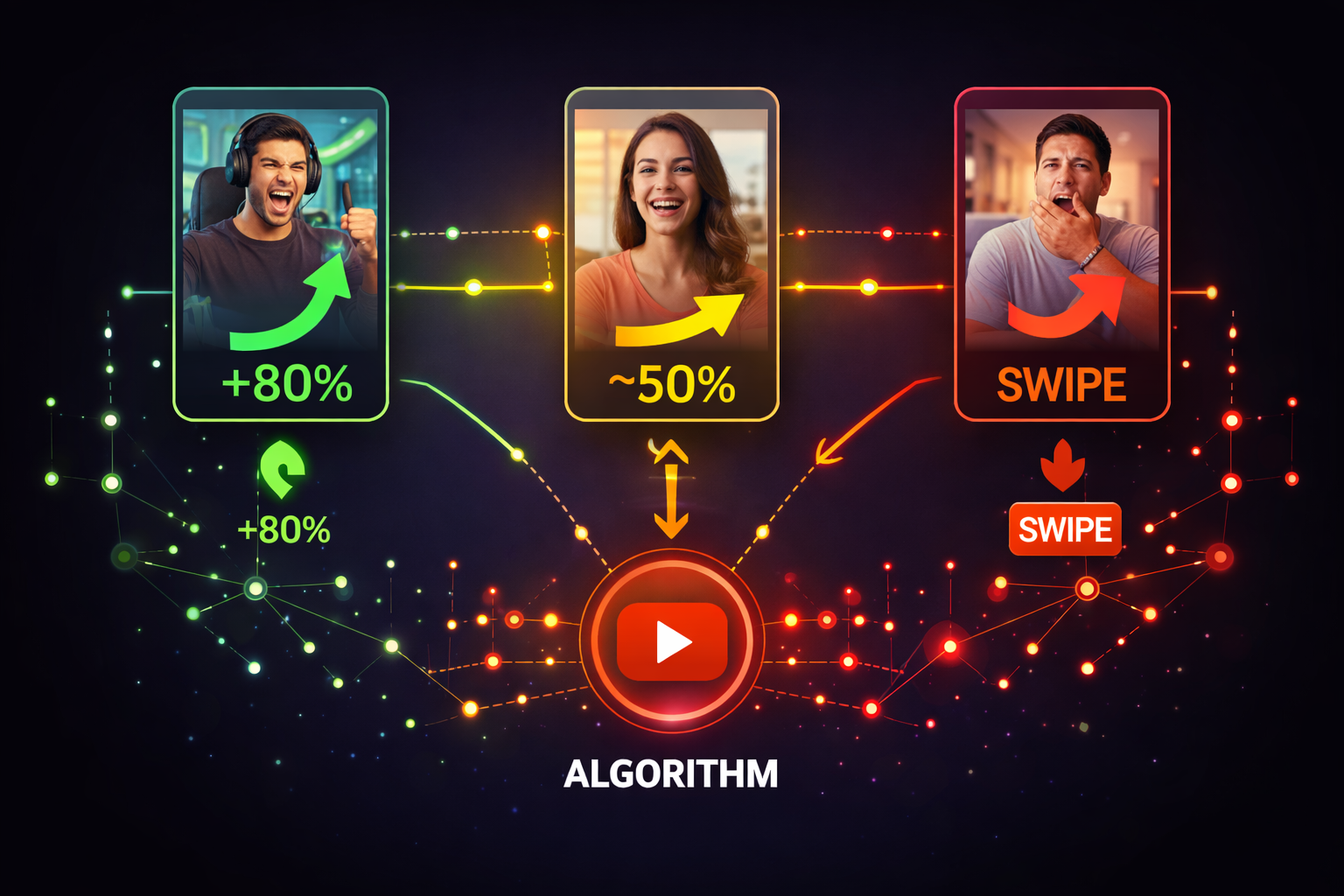 Swipe rate and algorithm decision visualization